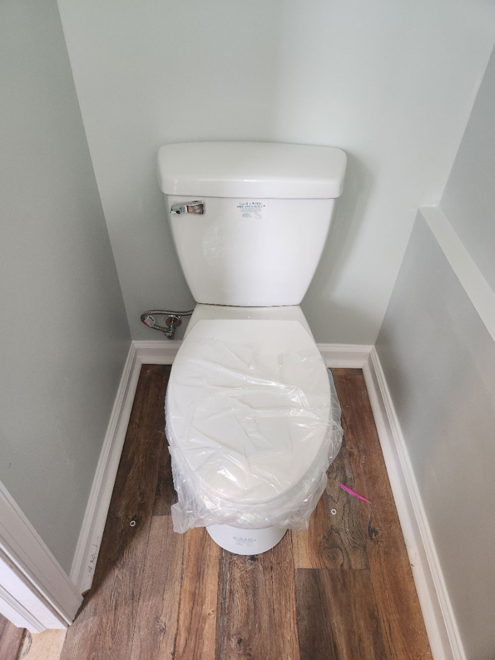 New toilet installation in 1/2 bath